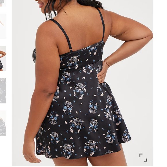 Torrid SATIN BABYDOLL WITH LACE TRIM - Picture 3 of 6